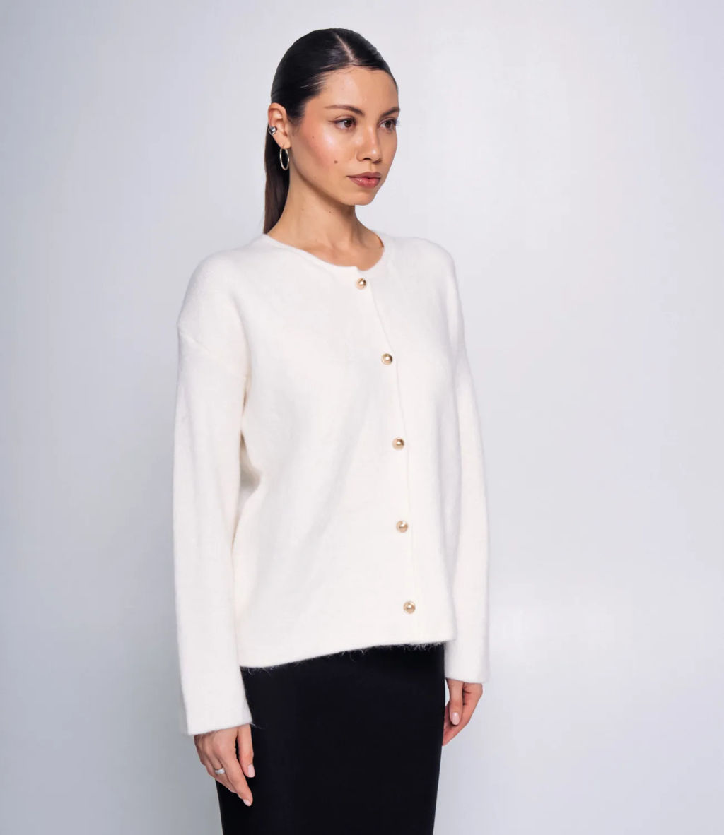 Кардиган #КТ7267, молочный