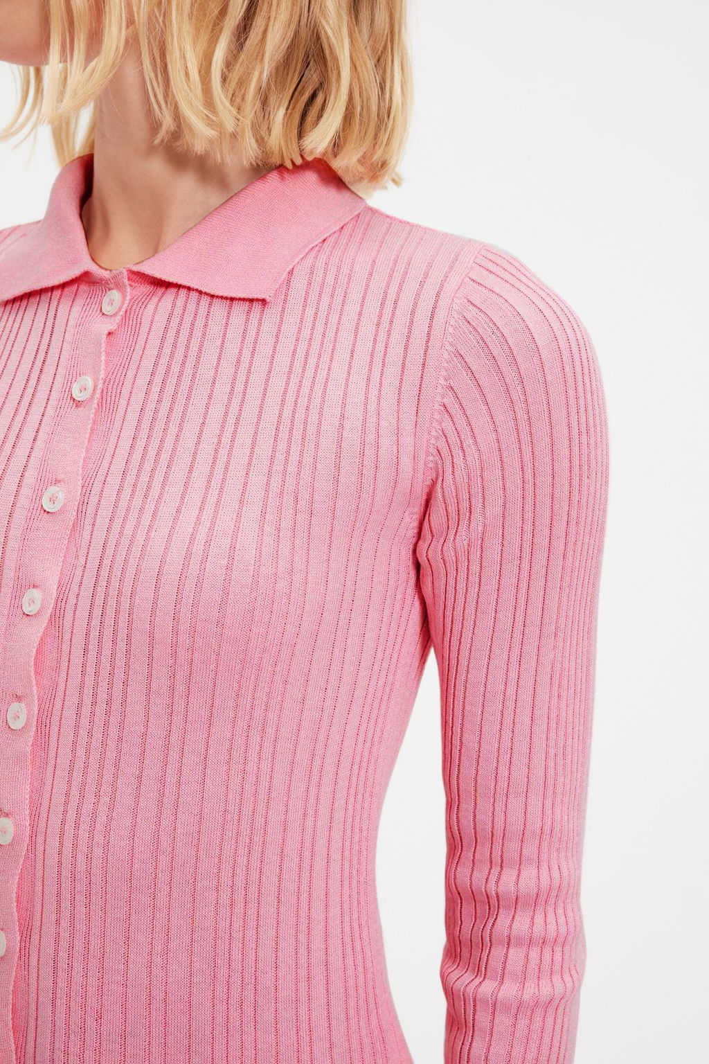 TRENDYOLMILLA Kahverengi Fitilli Polo Yaka Triko H?rka TWOAW20HI0070 фото 11