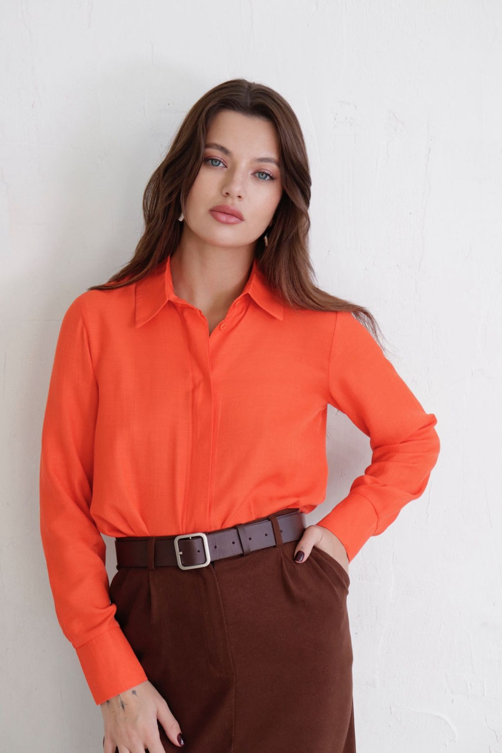 Рубашка с супатной застёжкой свободного силуэта - Martichelli фото 28