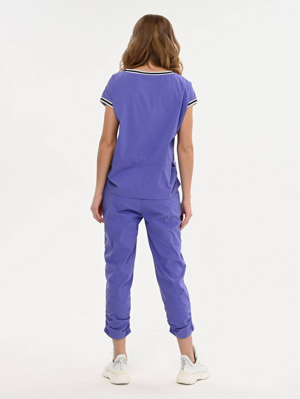 футболка Блузон из хлопчатобумажной ткани с яркими вставками и принтом - А+б коллекция фото 10