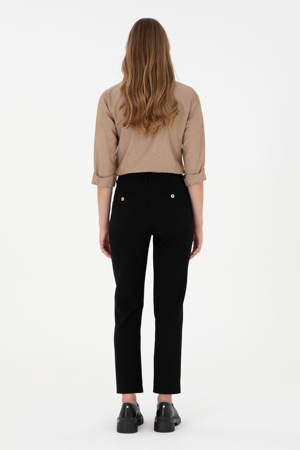 Kad_n Siyah Carrot Hight Waist Fit Kanvas Pantolon
