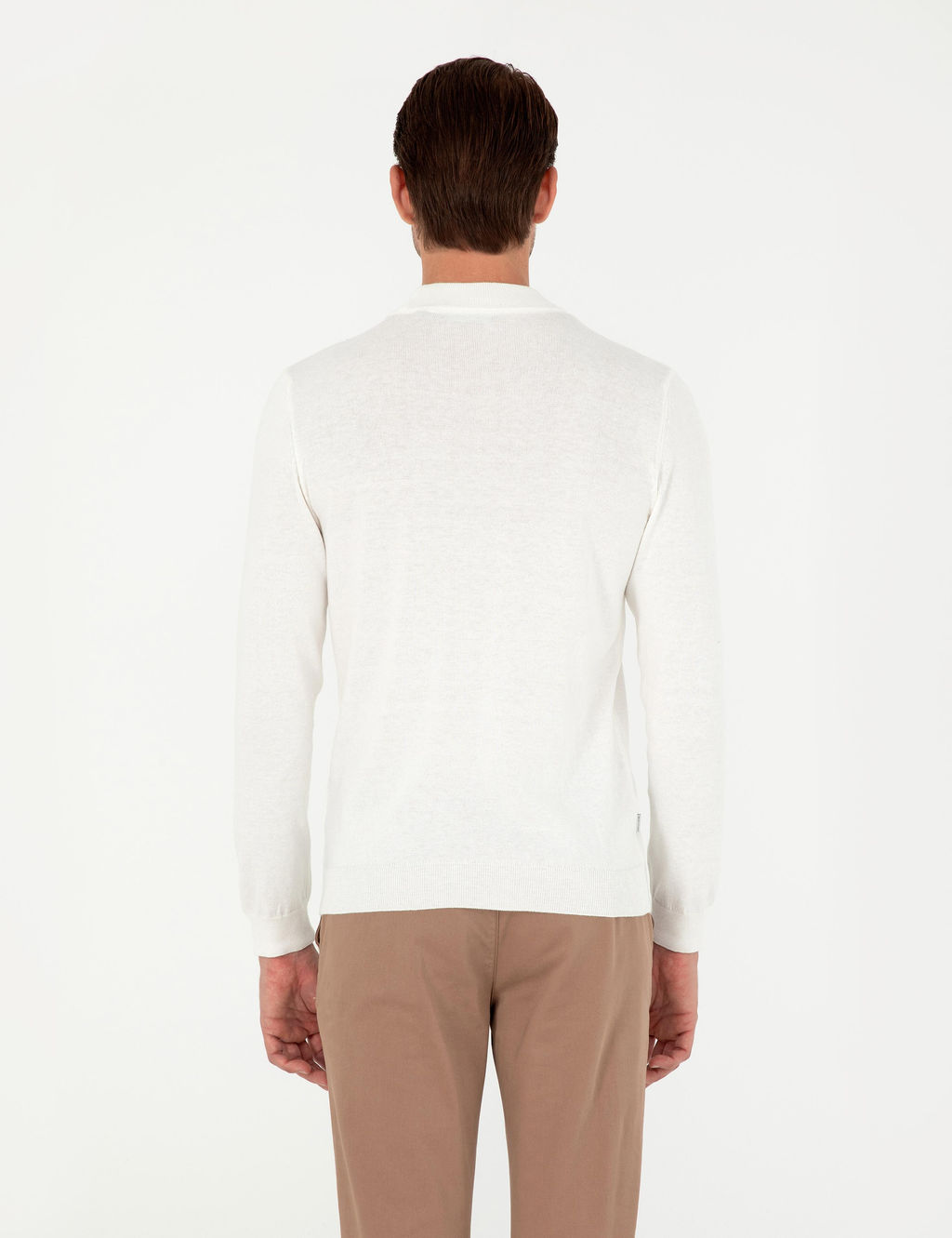 Ekru Slim Fit Yar_m Bal_k__ Yaka Basic Triko Kazak - Pierre cardin фото 5