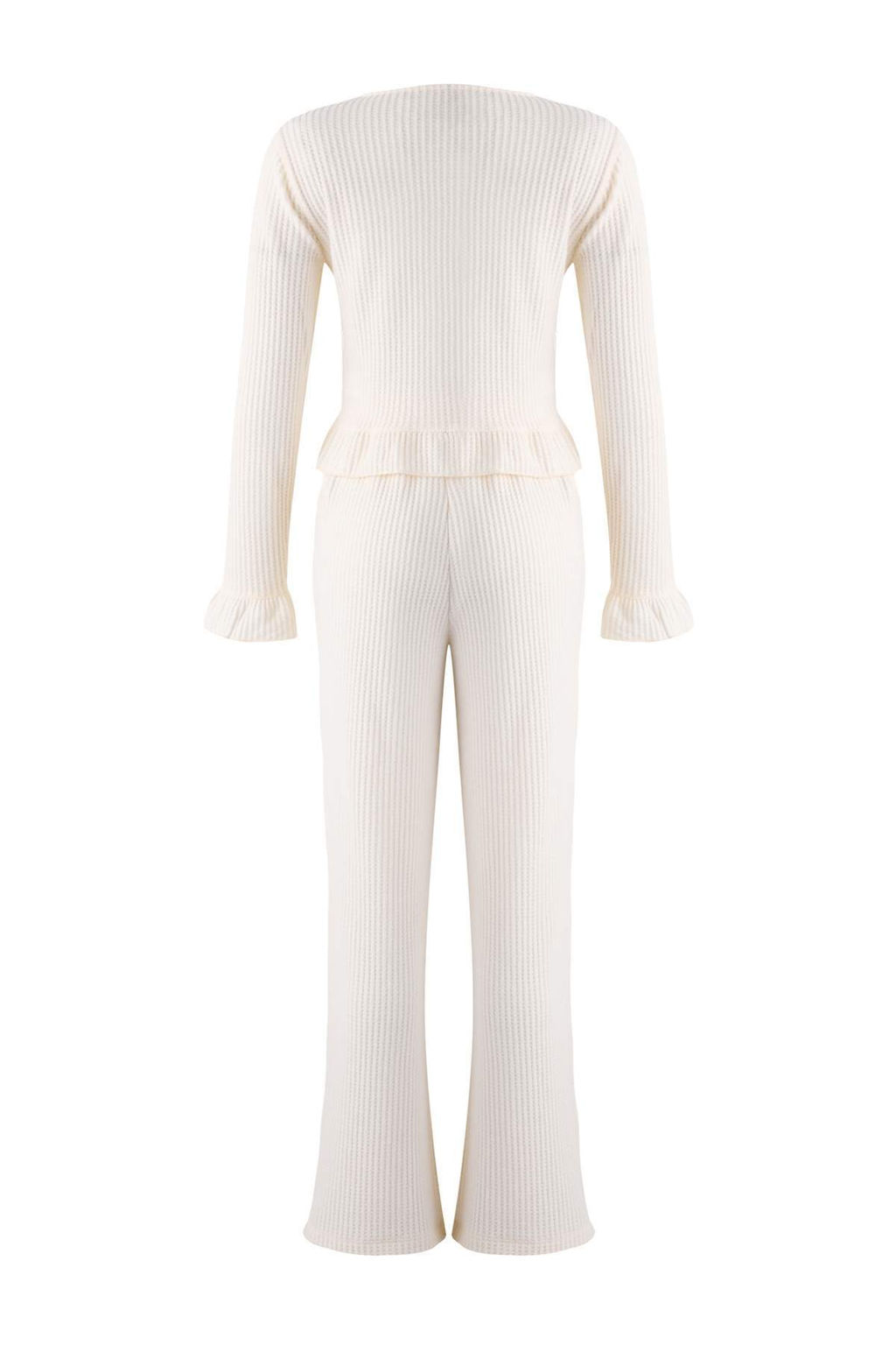 Ekru F?rf?rl? Waffle Orme Pijama Tak?m? THMAW26PT00126 - Trendyolmilla фото 6