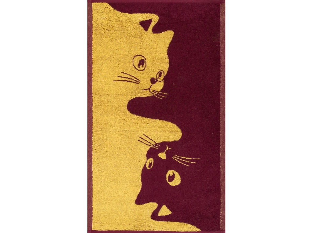 Полотенце махровое 6с104.411ж1 Инь-ян-коты(кр.дерево1) 67х40см