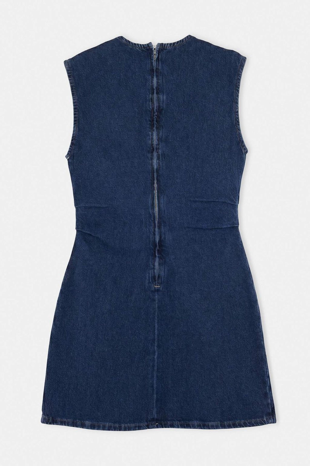 Koyu Mavi Az Esnek Bel Detayl_ Mini Denim Elbise TWOAW27EL00029 - Trendyolmilla фото 7