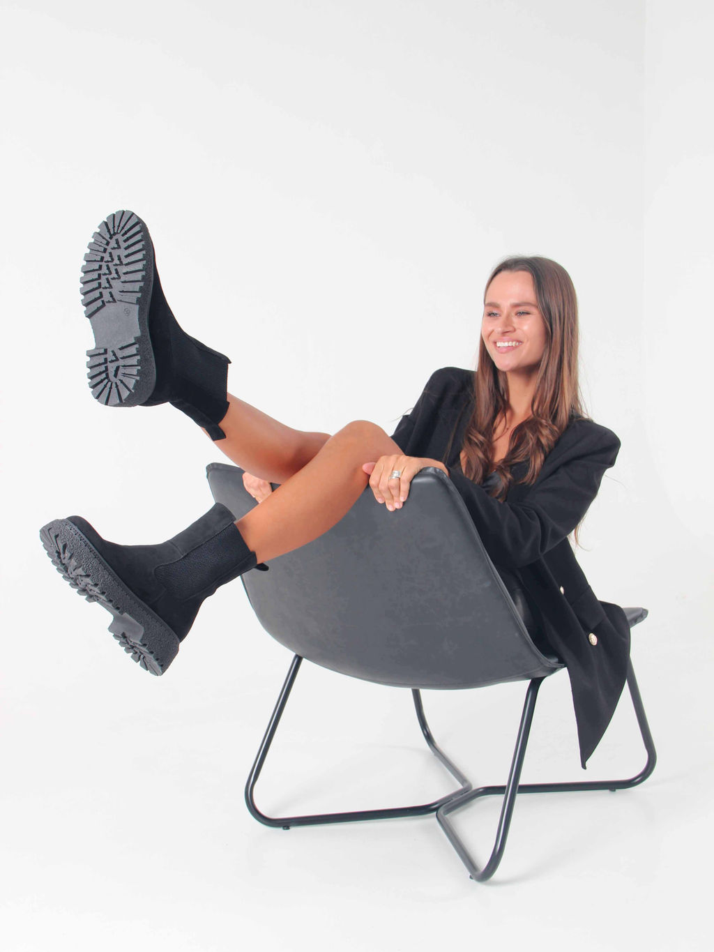 Ботинки 334.asteria.bl черный замш/Шерсть