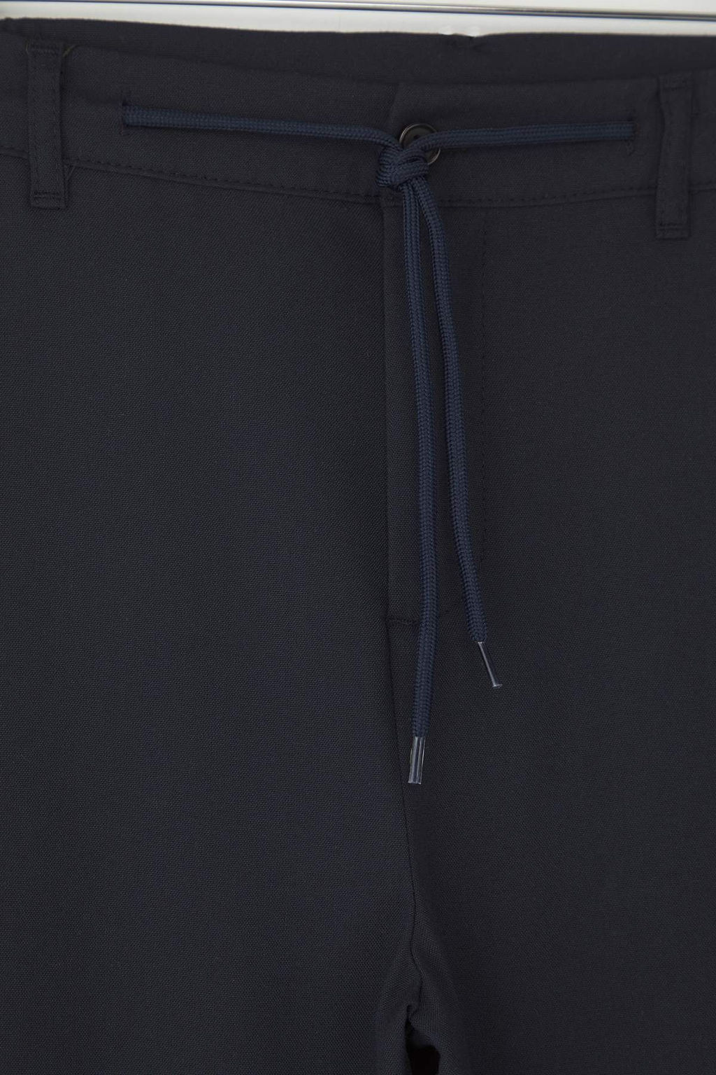 Lacivert Slim Fit Beli Baglama Detayl? Lastikli Kumas Dokuma Pantolon TMNAW25PL00027