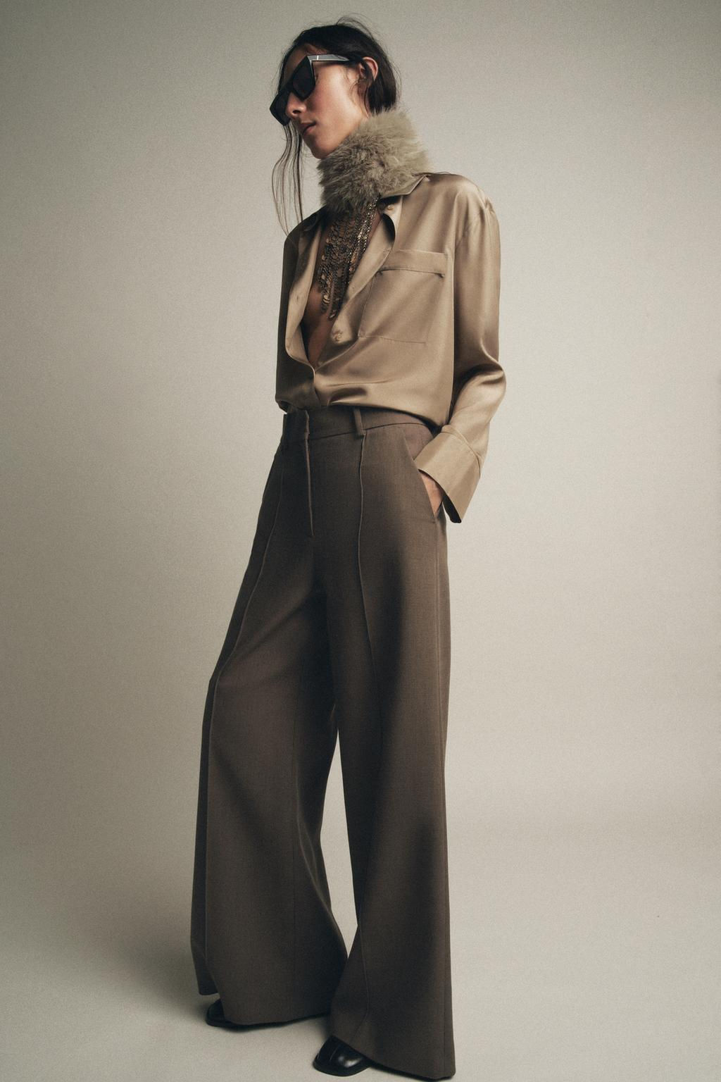 ZW COLLECTION SILK SHIRT WITH POCKET - Zara фото 2