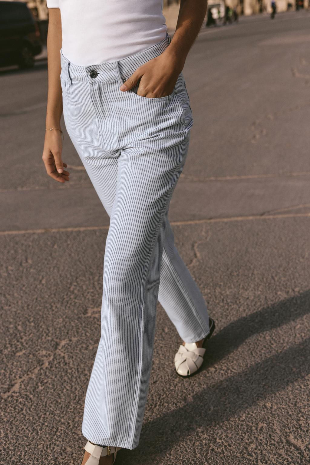 STRAIGHT-LEG STRIPED TROUSERS - Zara фото 4