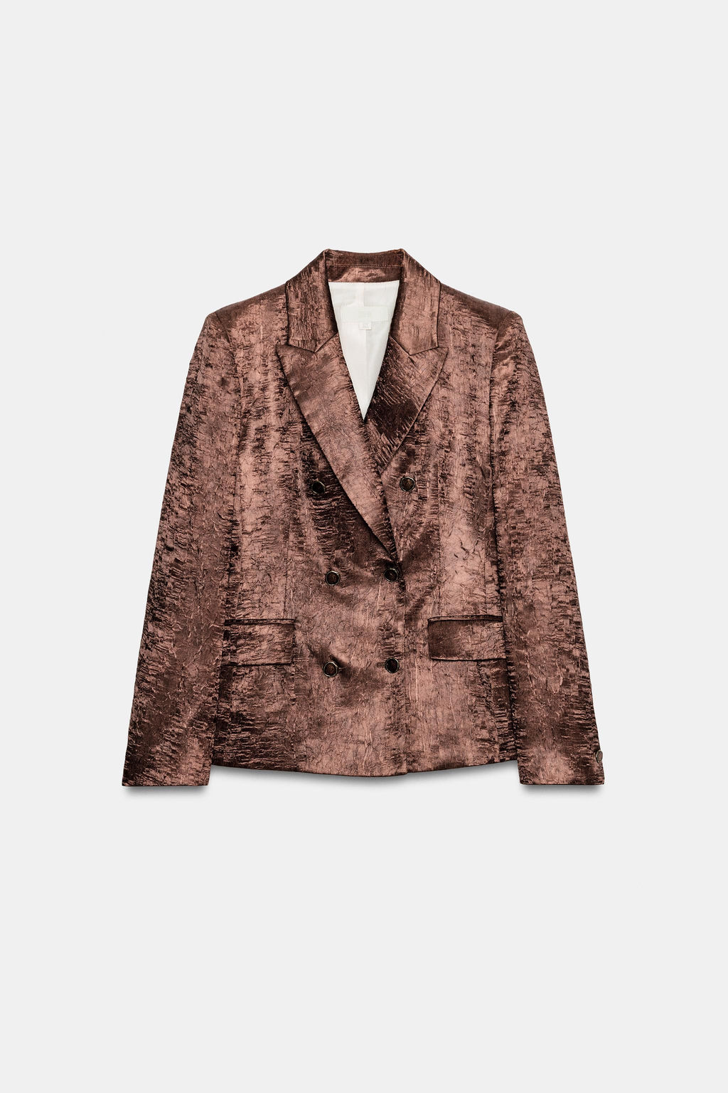 BLAZER HOMBRERAS EFECTO ARRUGADO / Cobre - Zara фото 5