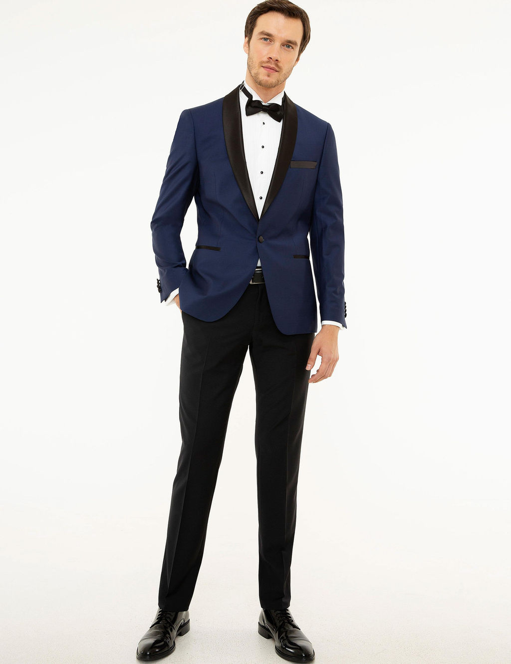 Узкий пиджак-смокинг цвета индиго - Cacharel фото 5