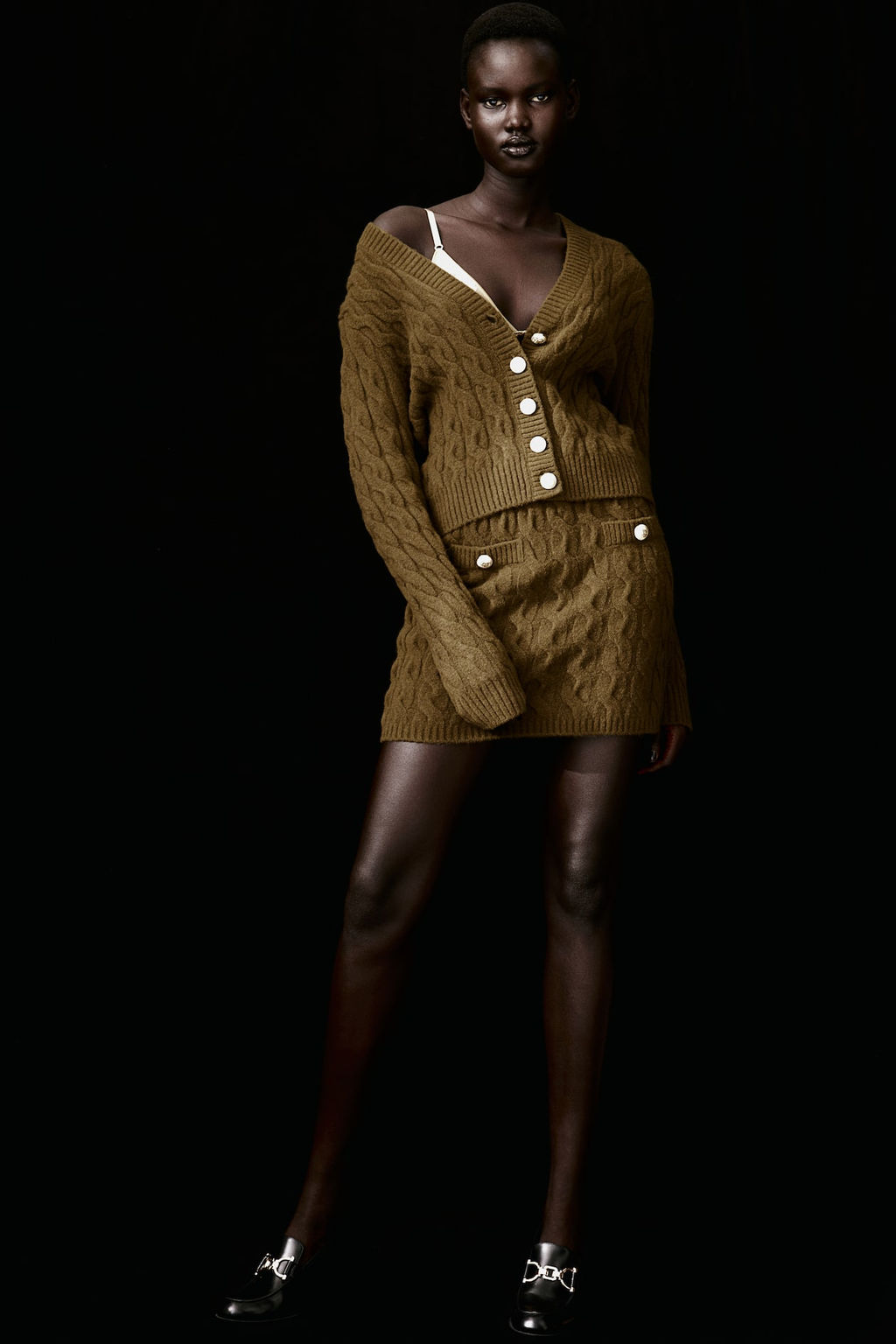 Cardigan en punto trenzado - H&m фото 3