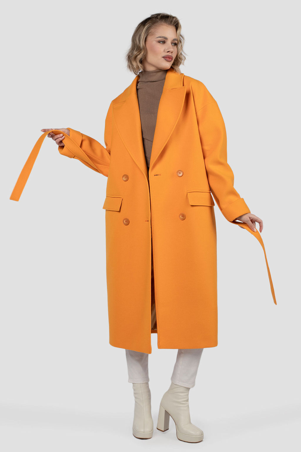 01-11855 Пальто женское демисезонное (пояс) - El podio фото 4