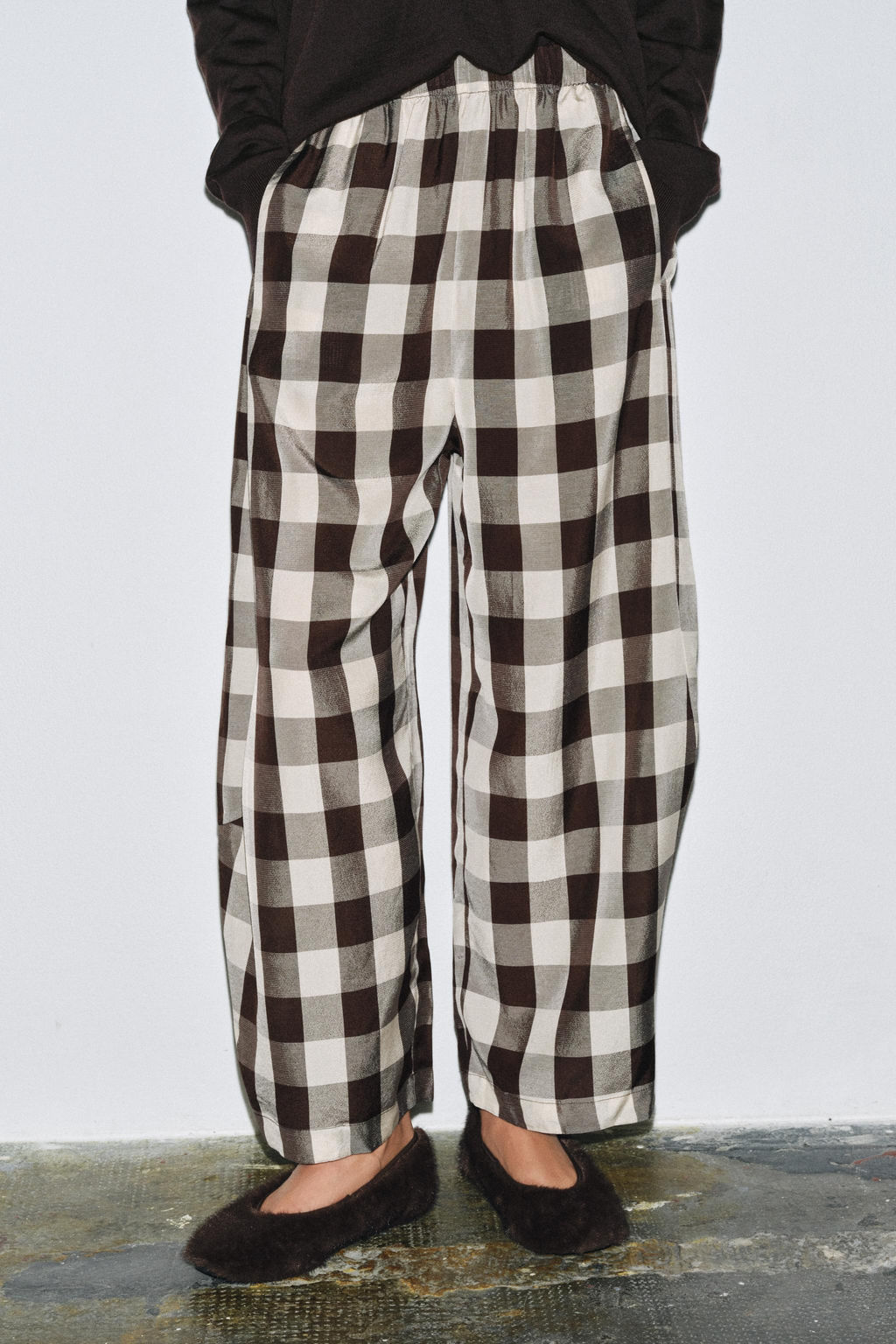 ZW COLLECTION GINGHAM CHECK TROUSERS - Zara фото 2