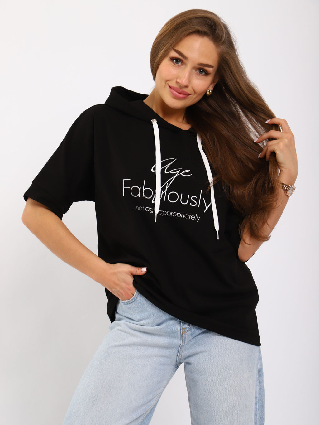 Футболка женская 6-207а (черный)