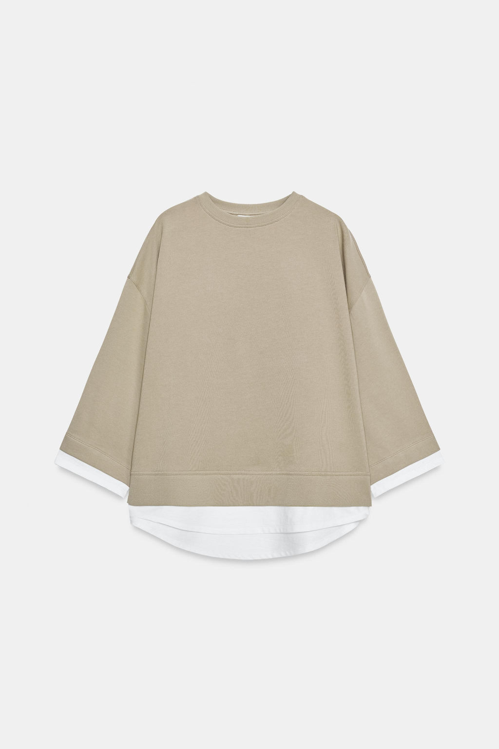 SUDADERA COMBINADA MANGA LARGA / Camel medio - Zara фото 5