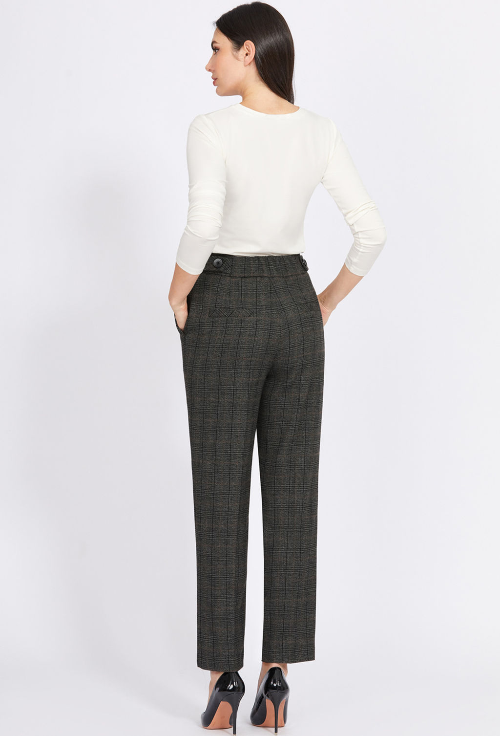 Брюки Bazalini 4972 коричневая клетка