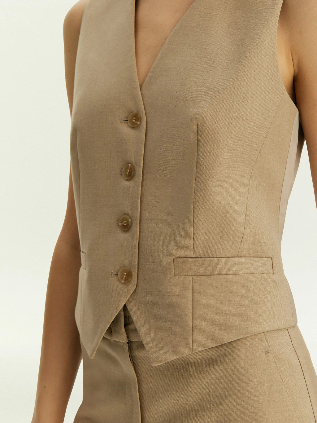 Однобортный жилет из костюмной шерсти, GL094/ant - Emka фото 6
