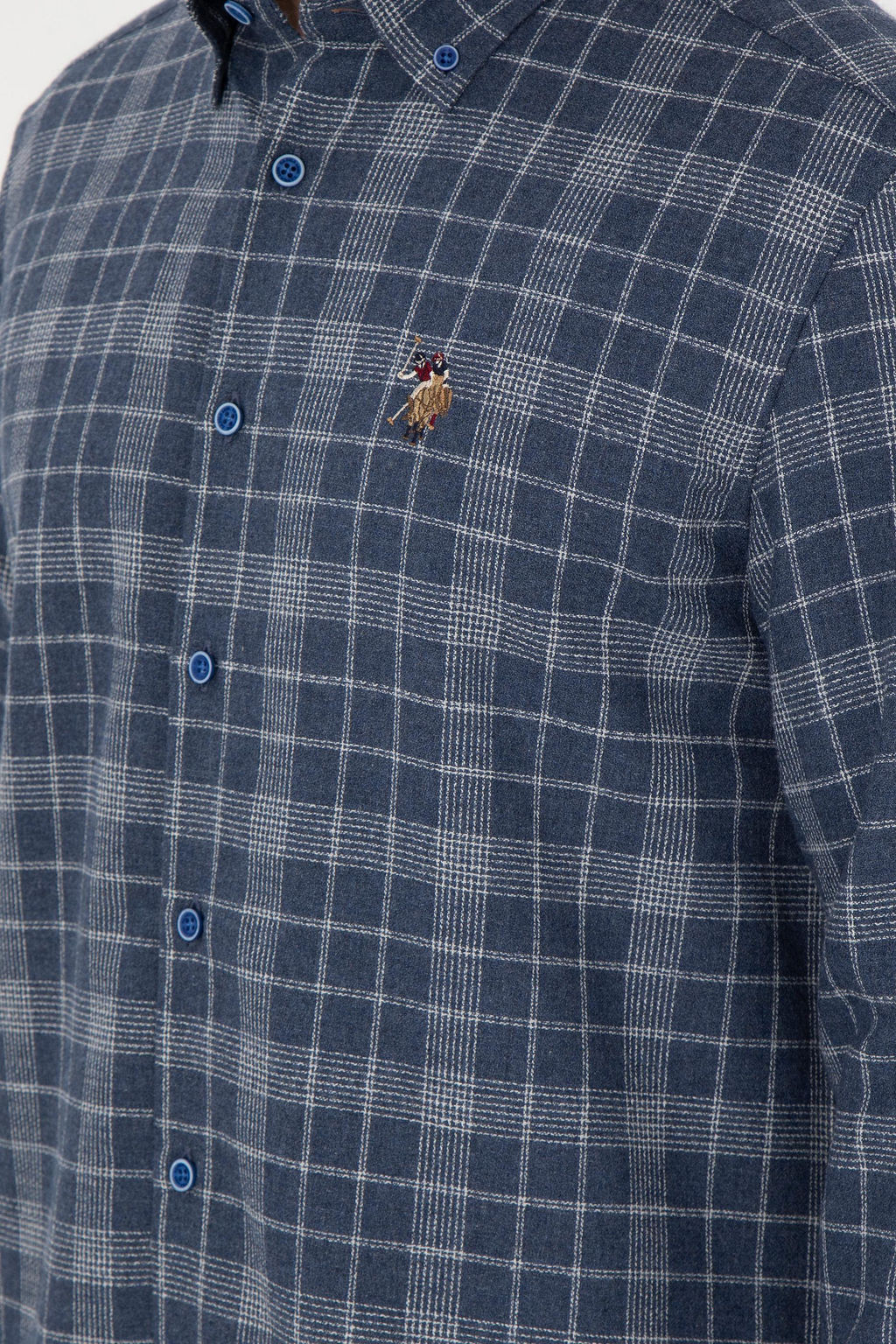 Мужская темно-синяя рубашка с длинным рукавом Неожиданная скидка в корзине - U.s. polo assn фото 7