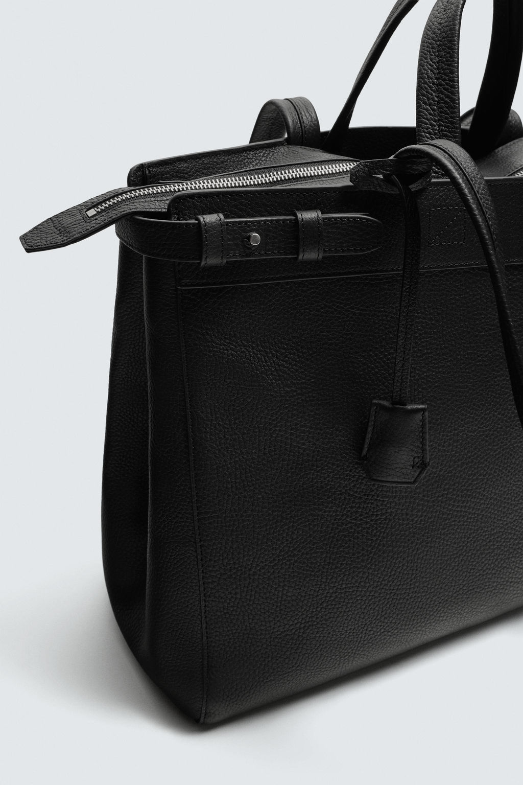 BOLSO SHOPPER PIEL / Negro - Zara фото 5
