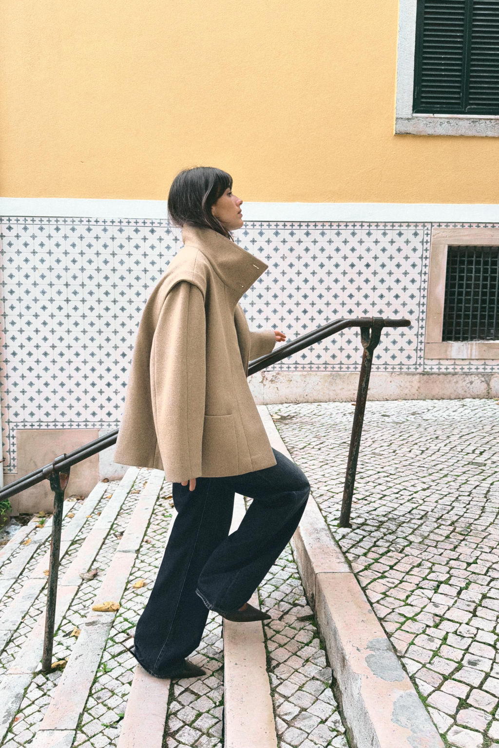 CROPPED WOOL COAT WITH HIGH NECK - Zara фото 6