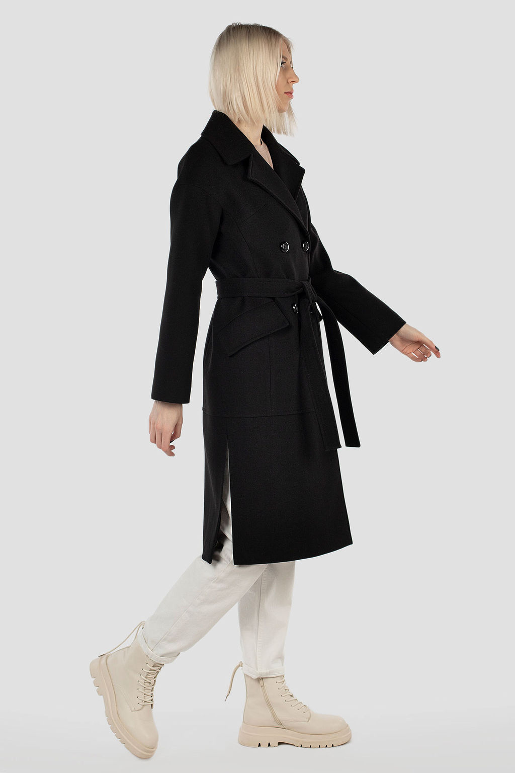 Пальто женское демисезонное (пояс) - El podio фото 5