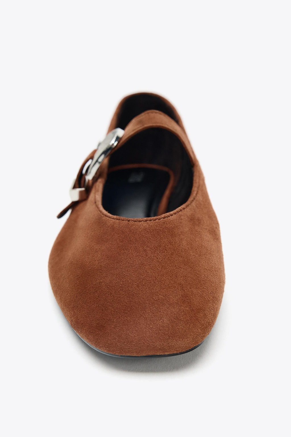 BUCKLE SUEDE BALLERINA SHOES - Zara фото 3