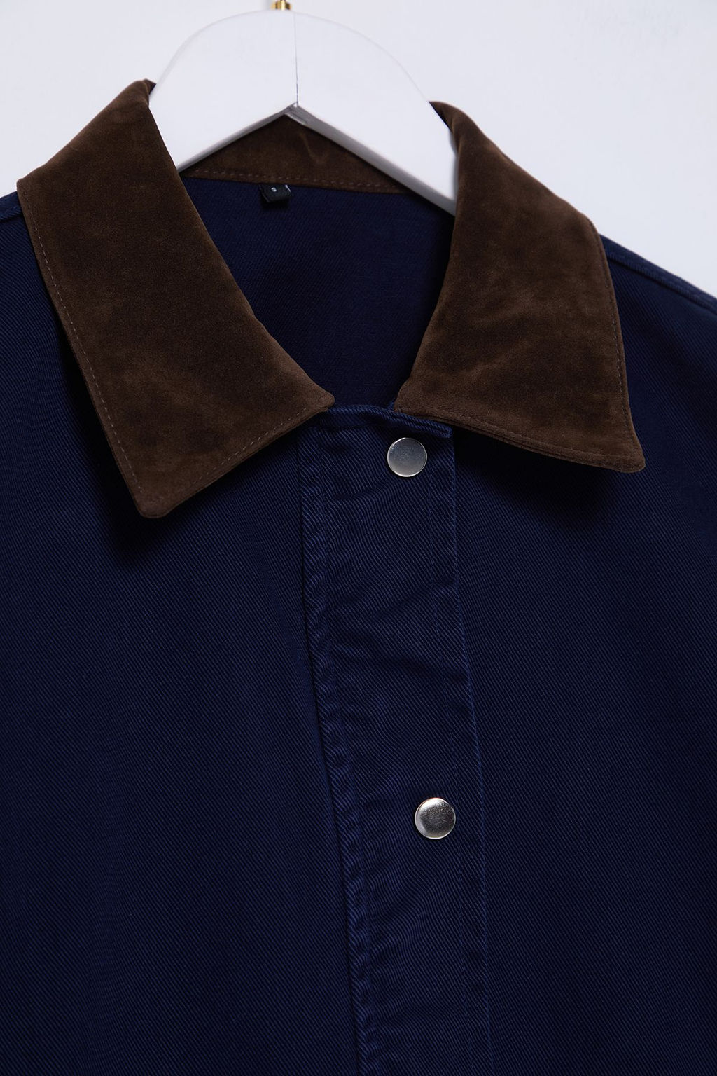 Koyu Mavi Kontrast Suet Yakal? Oversize Denim Gomlek Ceket TWOSS25CE00005 - Trendyolmilla фото 7