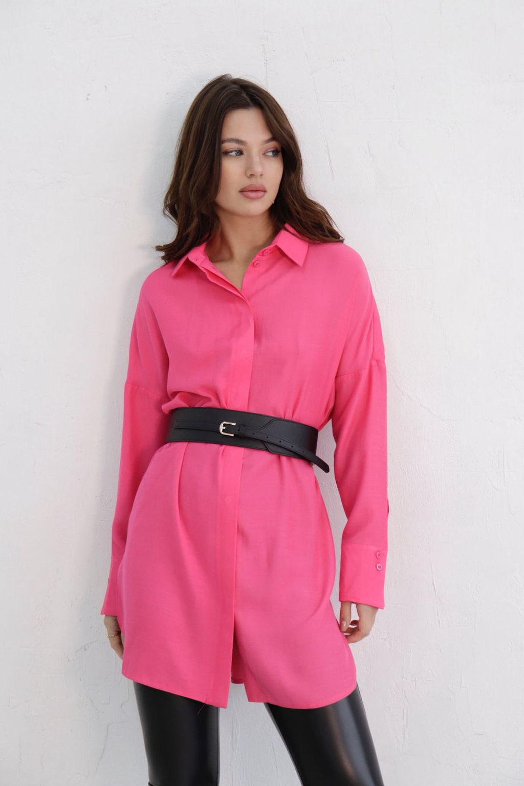 Базовая удлинённая рубашка свободного силуэта - Martichelli фото 89