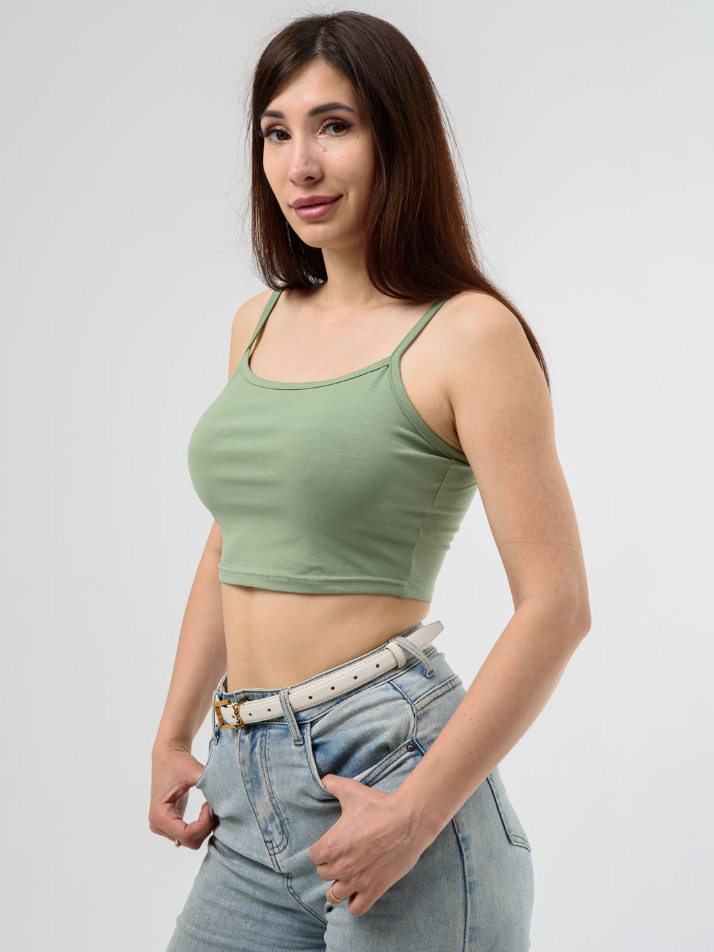 Майка-топ Хлопок 94%, лайкра 6% - Оптима фото 9