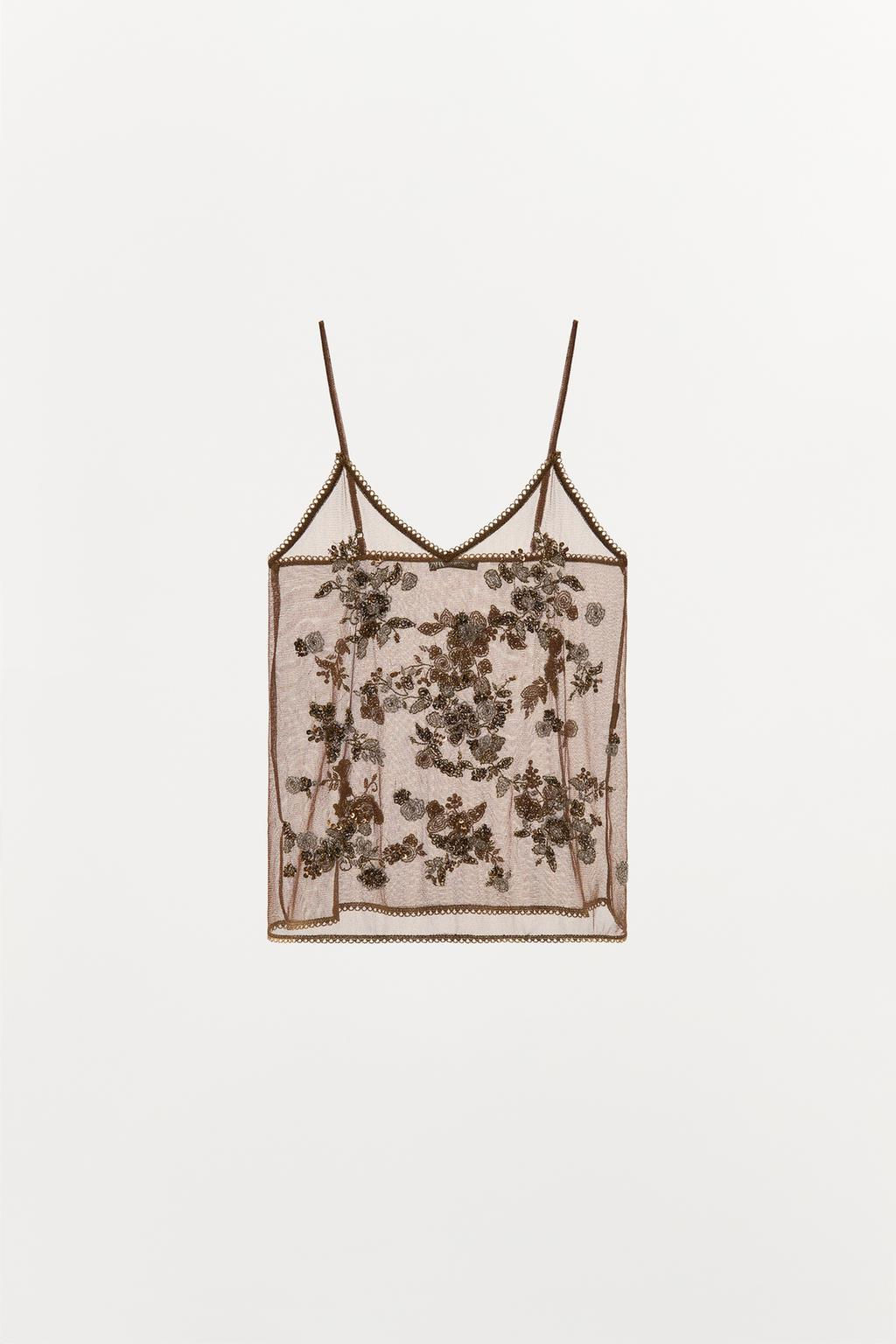 BEADED METALLIC THREAD TOP - Zara фото 5