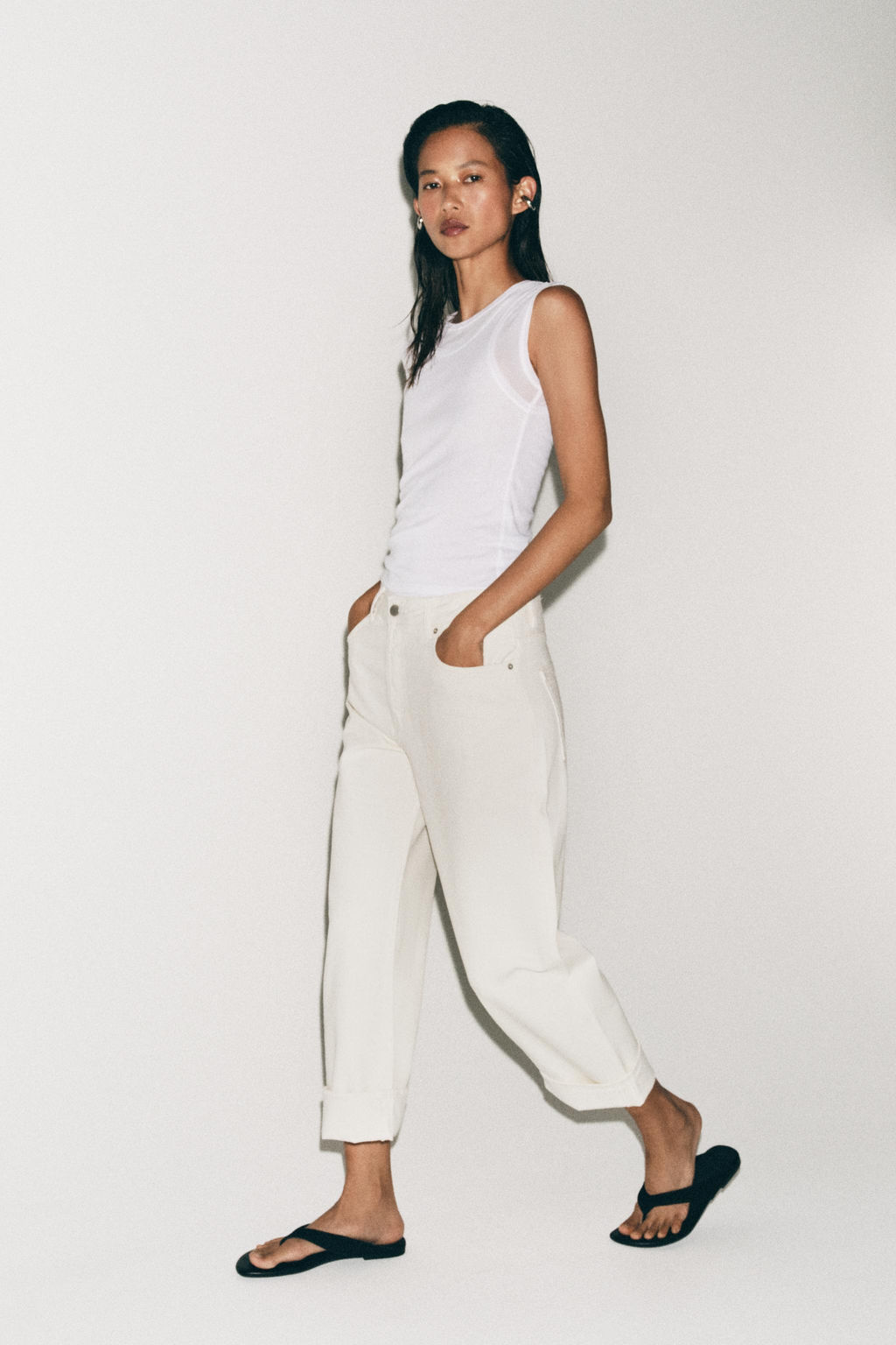 JEANS ZW COLLECTION BAGGY TIRO BAJO / Crudo - Zara фото 2