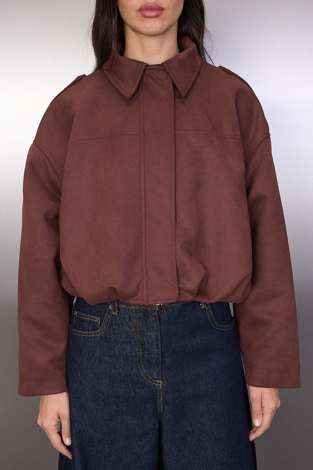 Haki Oversize Kal?p Suet Bomber Ince Ceket Mont TWOAW26MO00125 - Trendyolmilla фото 8