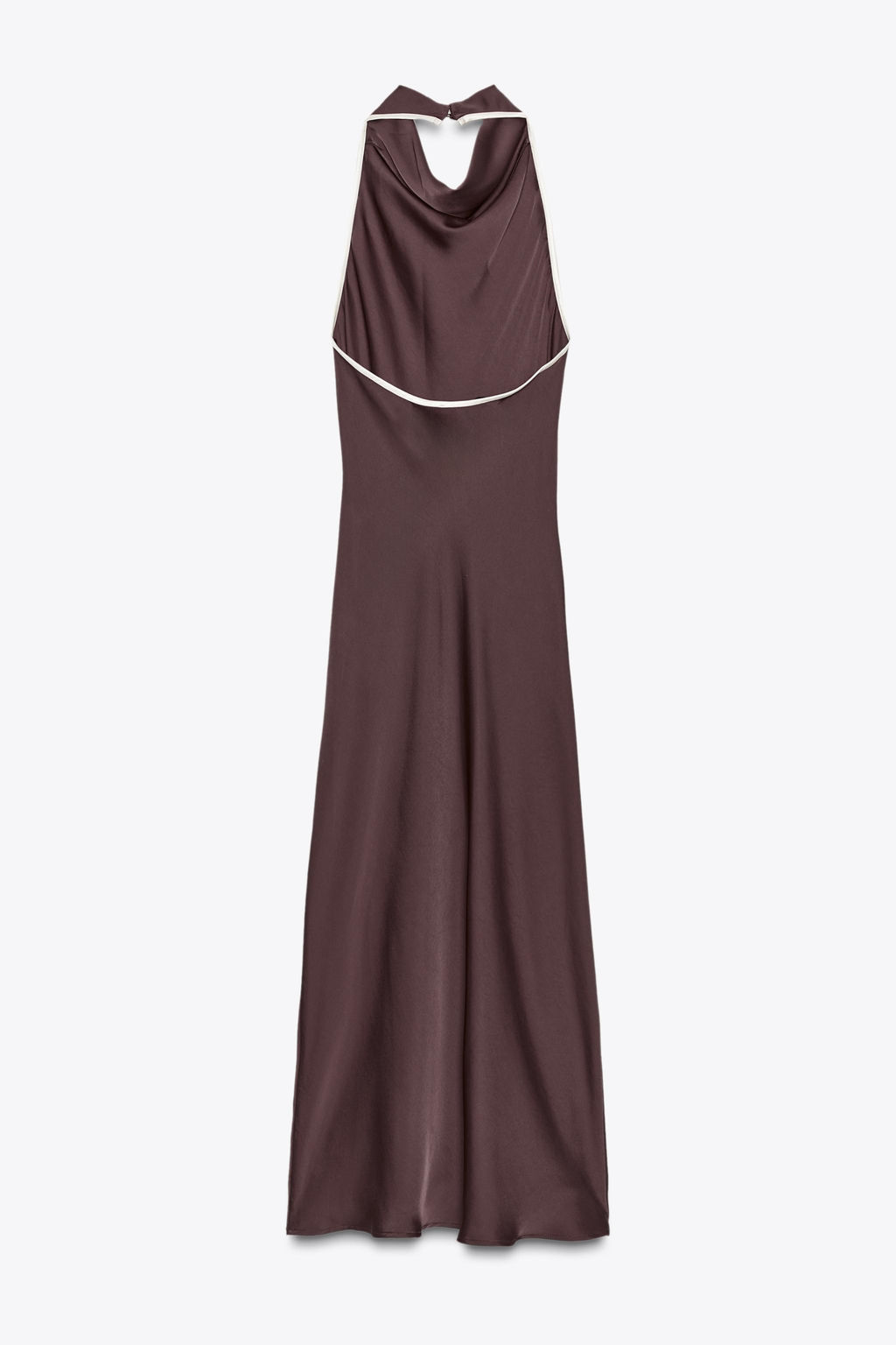 CONTRAST TRIM SATIN MIDI DRESS - Zara фото 16
