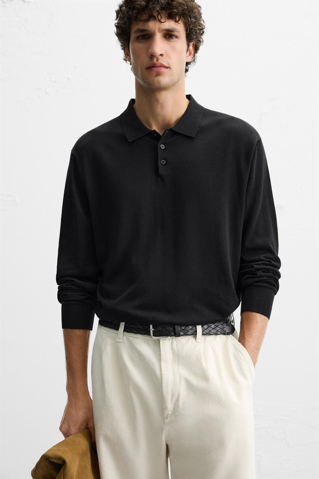 KNIT COTTON - SILK POLO SHIRT - Zara фото 21