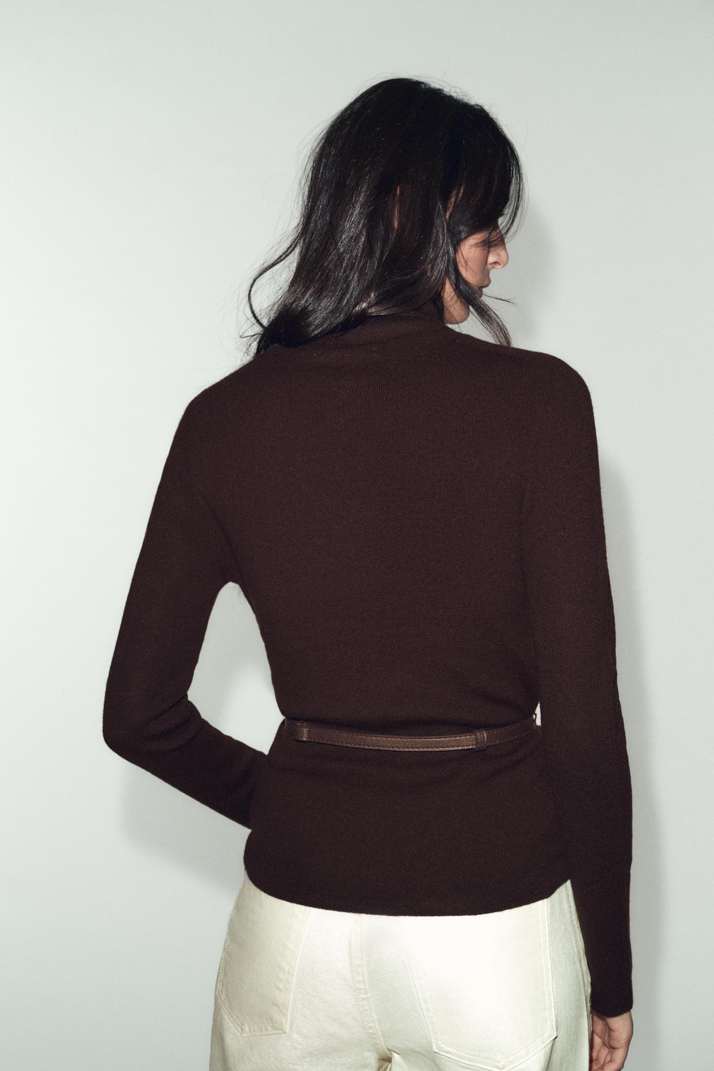 100% WOOL HIGH NECK JUMPER WITH BELT - Zara фото 12