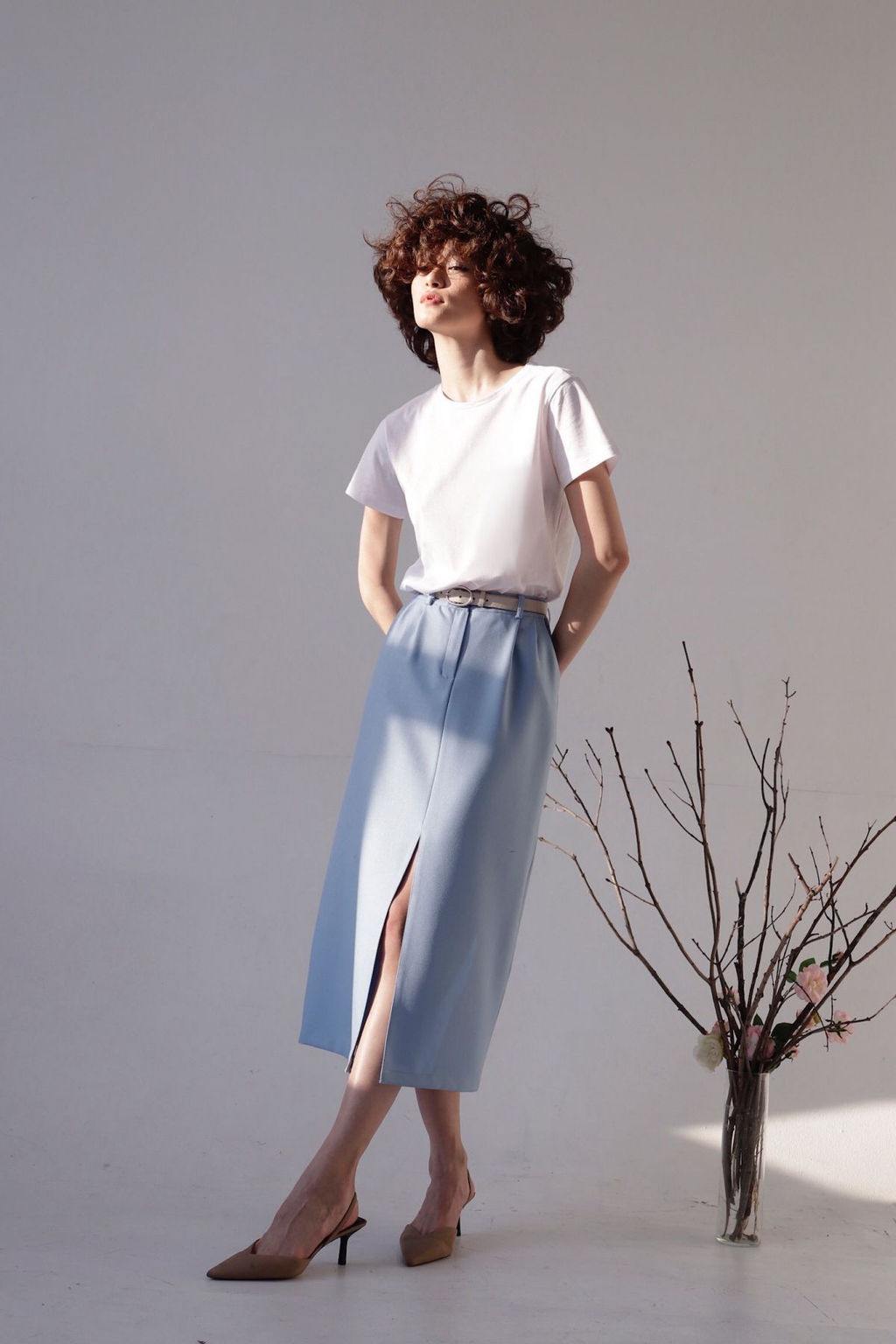 Юбка миди-макси голубая - Martichelli фото 8