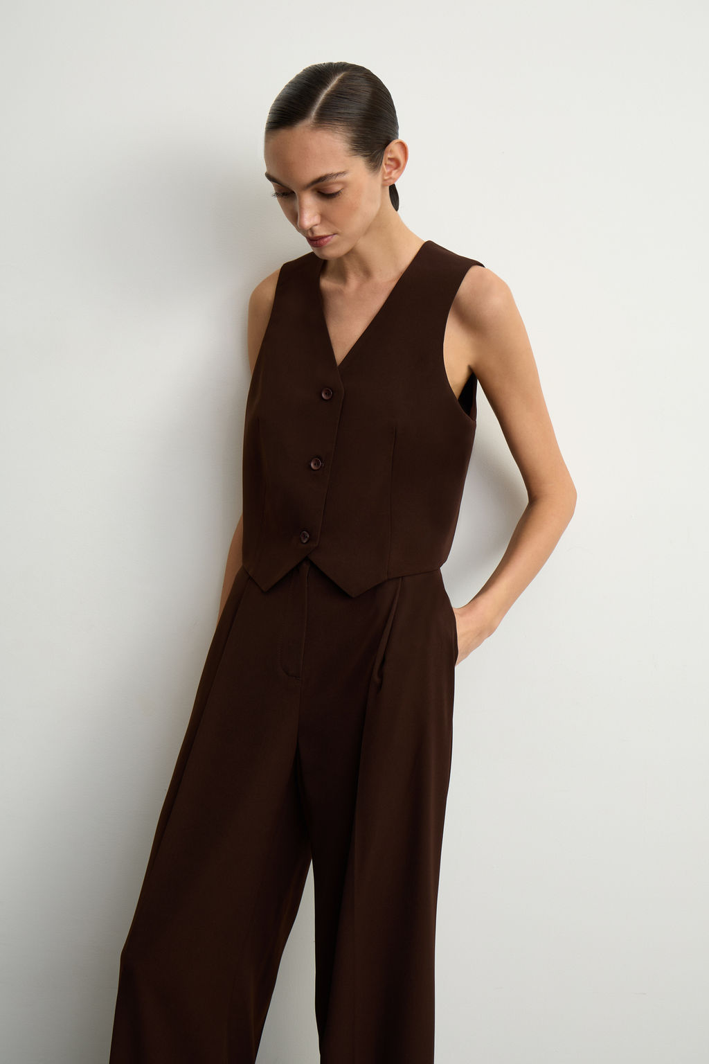 Брюки из костюмной ткани со складками - Mollis фото 3