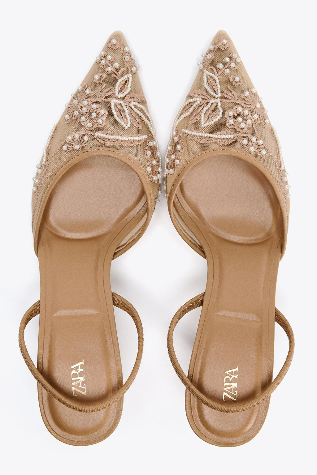 SLINGBACK SHOES WITH EMBROIDERED MESH - Zara фото 17