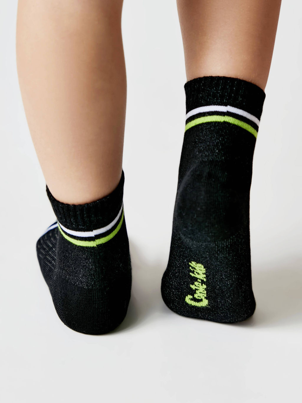 Цена за 2 пары Conte-kids ACTIVE (короткие) черный-салатовый