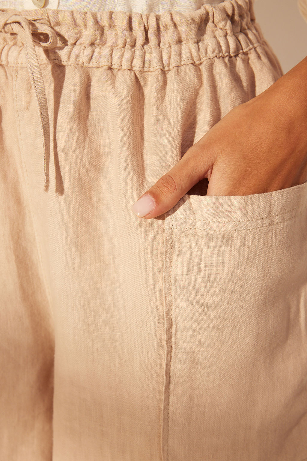 Trendyolmilla Tas %100 Keten Cep Detayl? Yuksek Bel Sort TWOSS24SR00117  фото 5