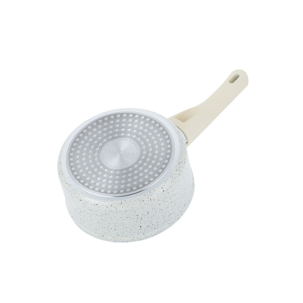 0431 GIPFEL Ковш SONRIZO 16см/1,3л из кованого алюминия со стеклянной крышкой, с индукционным дном, с 3-слойным антипригарным мраморным покрытием Excilon Marble, c бакелитовой ручкой с покрытием Soft Touch. Толщина: 2,0/4,0мм  фото 4