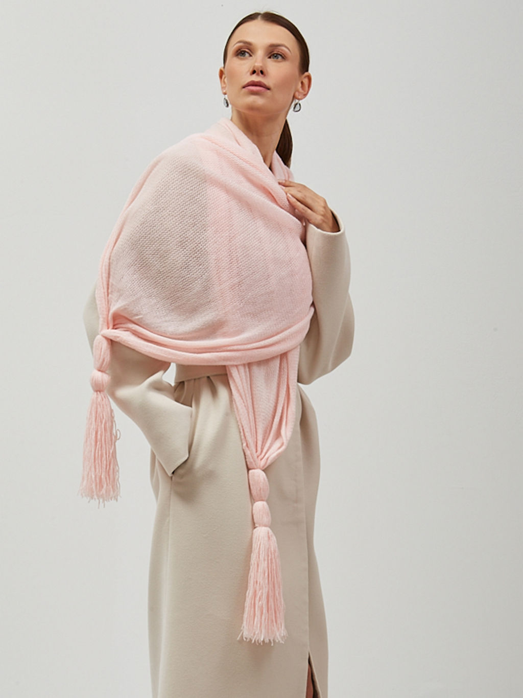 в составе ШЕРСТЬ Большой,красивый вязаный шарф. - Tantino фото 2