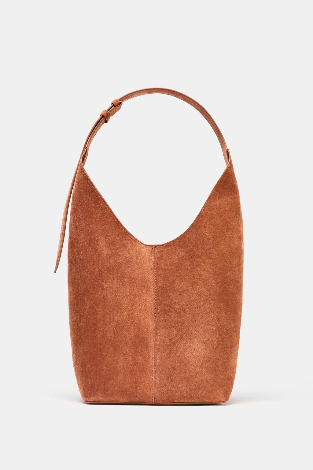 LEATHER MAXI BUCKET BAG WITH HANDLE DETAIL - Zara фото 4