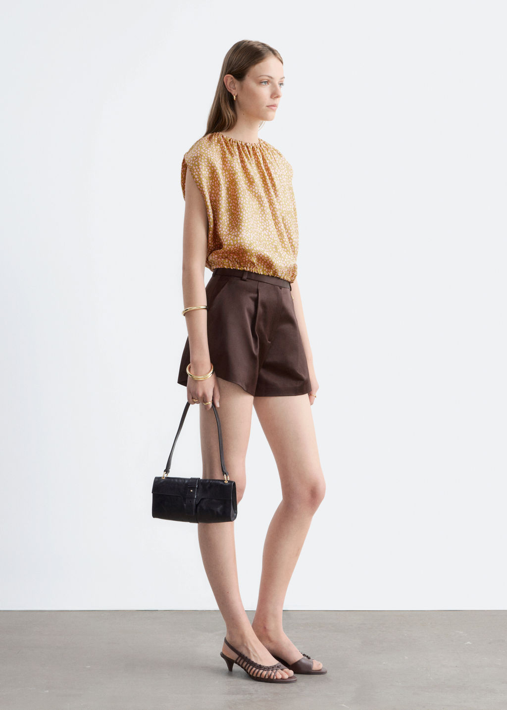 Top de seda estampado con cord?n de ajuste - H&m фото 7