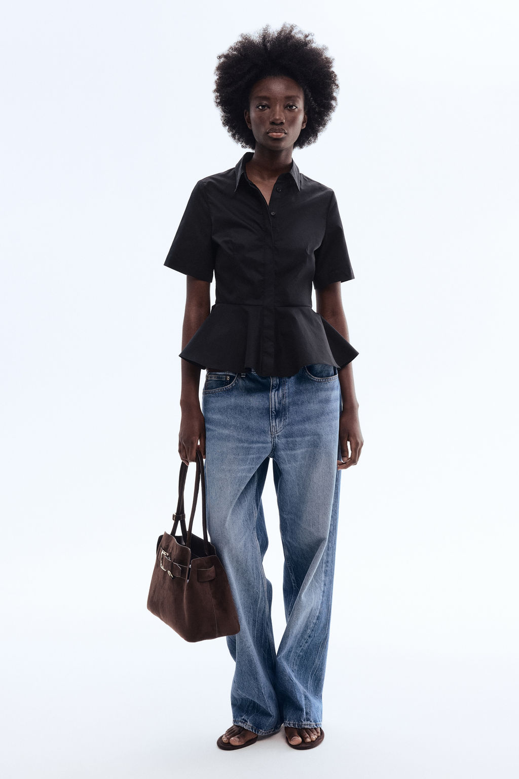 Camisa de popelina con peplum - H&m фото 4
