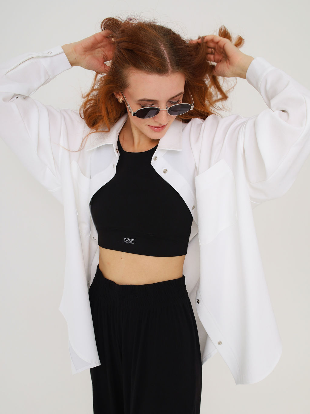 Рубашка женская, белая - Inzibe фото 2