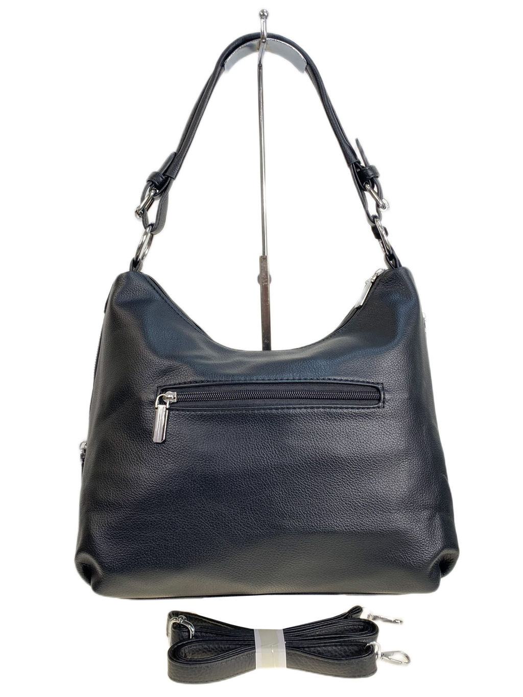 Женская сумка из искусственной кожи и натуральной замши, цвет черный - Greta фото 2