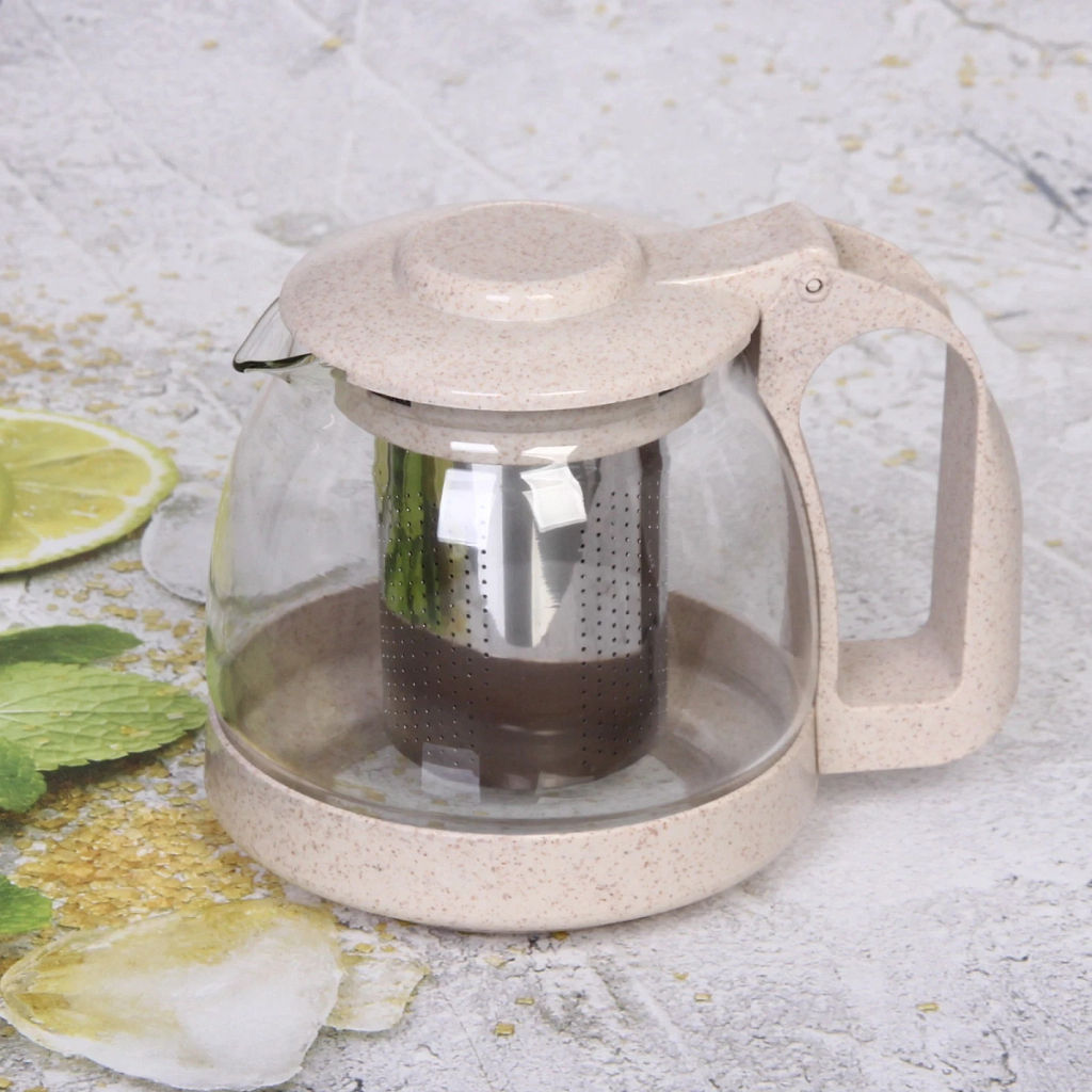 Чайник заварочный стеклянный 700 мл с металлическим ситом "Naturel"