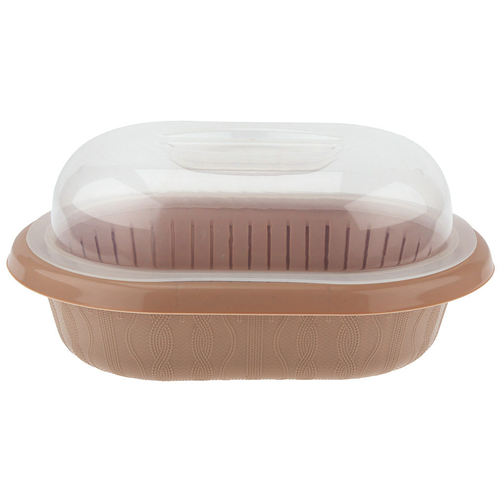 Гречиха Хлебница пластмассовая 31х24х13см, со вставкой, прозрачная крышка, полипропилен, т.м. NECO (Россия) - Домашняя мода фото 2